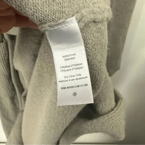 ATM Anthony Thomas Melillo Gray Long Sleeve Long Line Wool Duster Cardigan - Picture 8 of 9